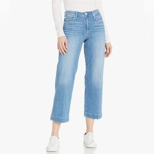 PAIGE Nellie Culotte High Rise Wide Leg Jean Snow Bunny Size 30